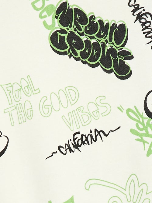 Camisola de gola redonda com estampado em algodão - Kiabi