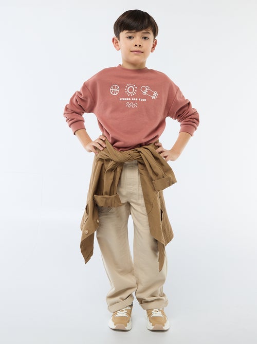 Camisola de gola redonda com estampado - Kiabi