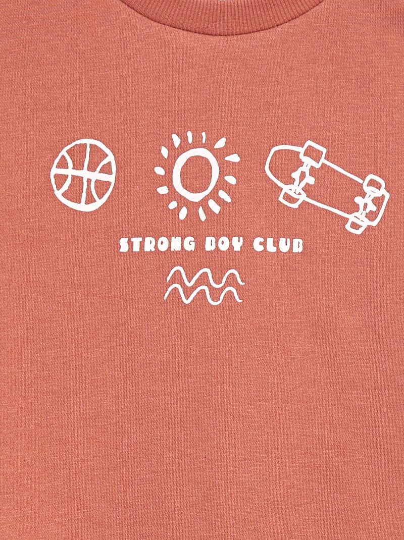 Camisola de gola redonda com estampado Vermelho - Kiabi