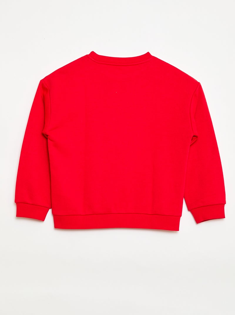 Camisola de gola redonda com estampado Vermelho - Kiabi