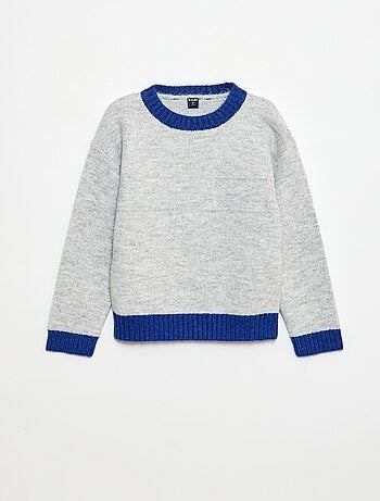 Camisola de gola redonda com friso