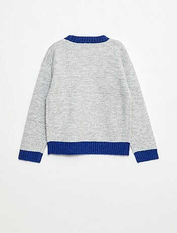 Camisola de gola redonda com friso