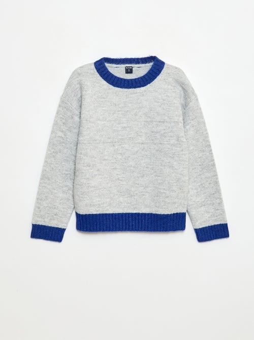 Camisola de gola redonda com friso - Kiabi