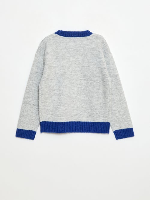 Camisola de gola redonda com friso - Kiabi