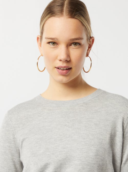 Camisola de gola redonda com mangas curtas - Kiabi