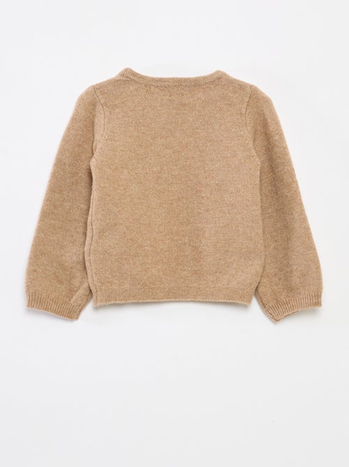 Camisola de gola redonda com nós lisa - Kiabi