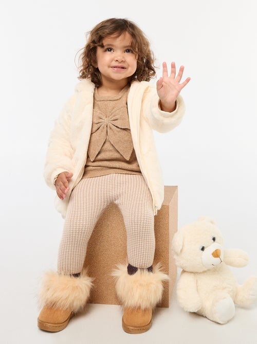 Camisola de gola redonda com nós lisa - Kiabi