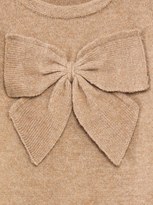 Camisola de gola redonda com nós lisa - Kiabi