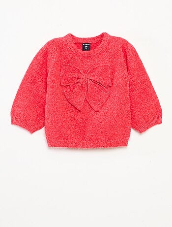 Camisola de gola redonda com nós lisa