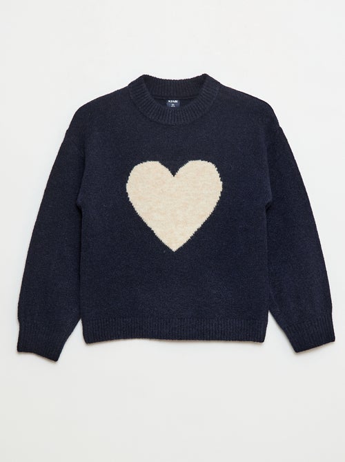 Camisola de gola redonda com padrão - Kiabi