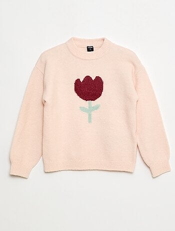 Camisola de gola redonda com padrão