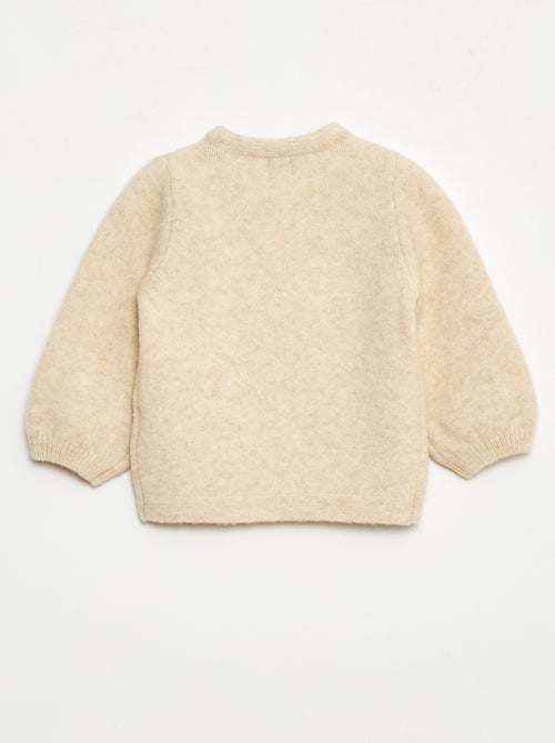 Camisola de gola redonda com padrão tricotado - Kiabi