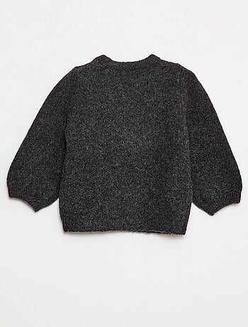 Camisola de gola redonda com padrão tricotado