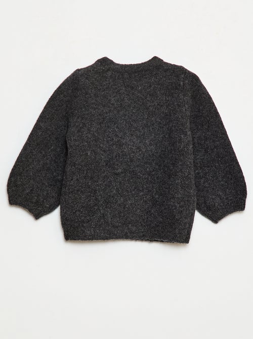 Camisola de gola redonda com padrão tricotado - Kiabi