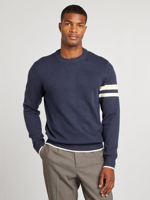 Camisola de gola redonda com riscas - Kiabi