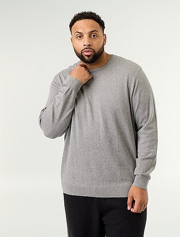 Camisola de gola redonda de malha fina