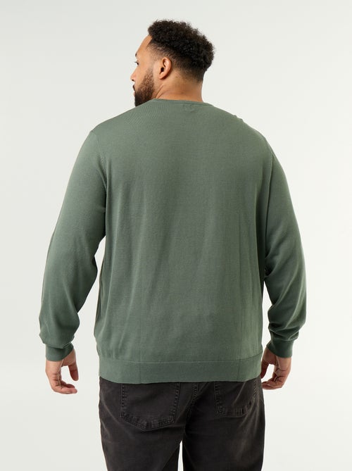 Camisola de gola redonda de malha fina - Kiabi