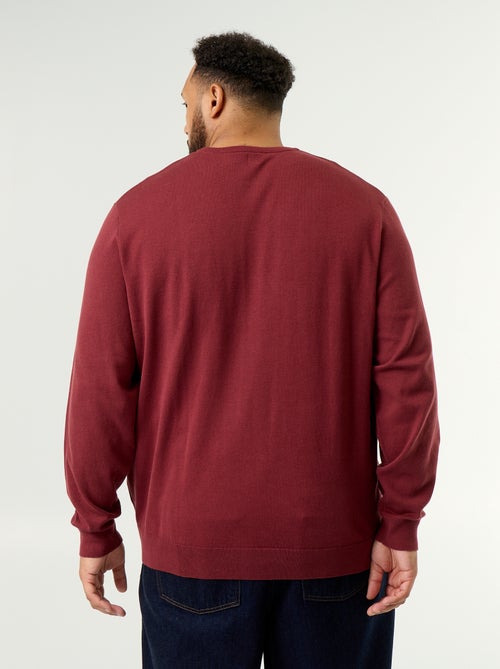 Camisola de gola redonda de malha fina - Kiabi