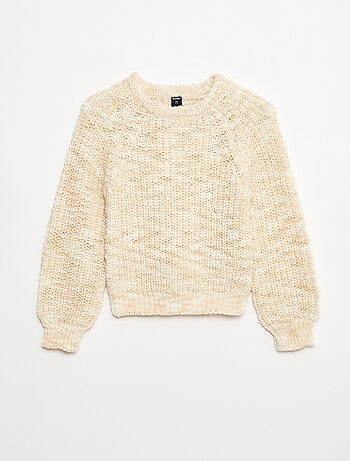 Camisola de gola redonda e mangas compridas