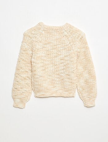 Camisola de gola redonda e mangas compridas