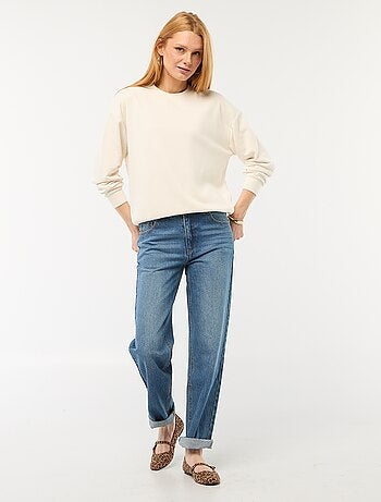 Sweat de gola redonda em french terry liso