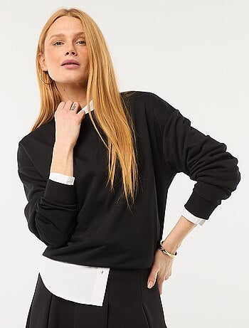 Sweat de gola redonda em french terry liso