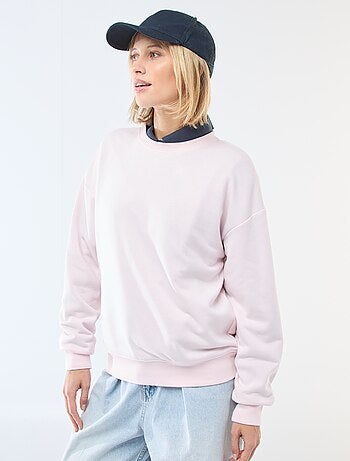 Camisola de gola redonda em french terry liso