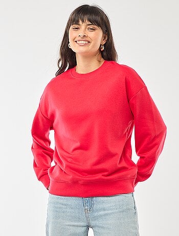 Sweat de gola redonda em french terry liso