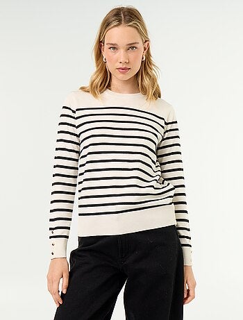 Camisola de gola redonda em malha fina
