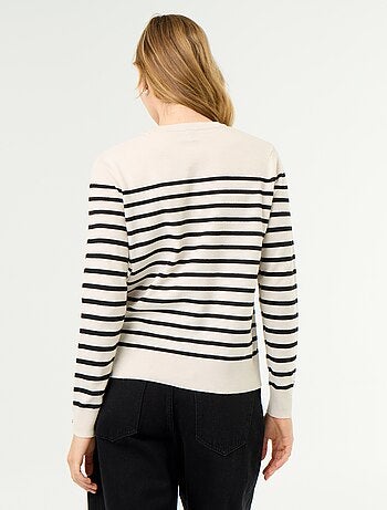 Camisola de gola redonda em malha fina