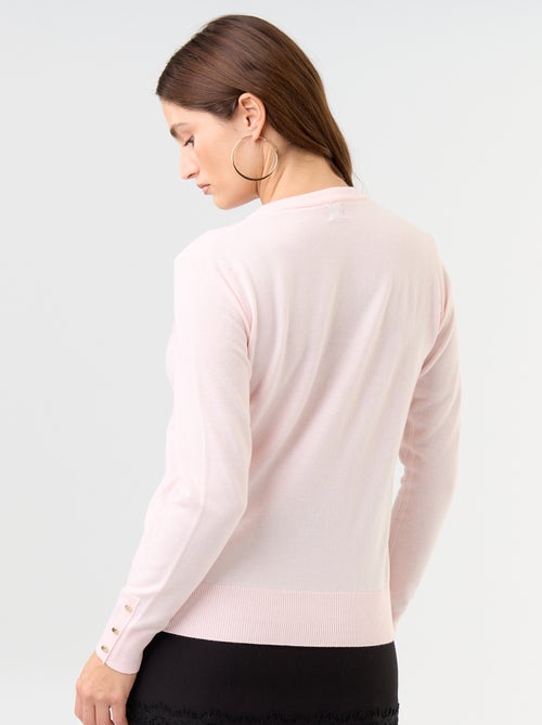 Camisola de gola redonda em malha fina - Kiabi