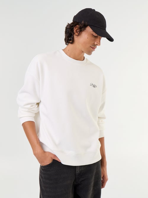 Camisola de gola redonda em malha piqué - Kiabi