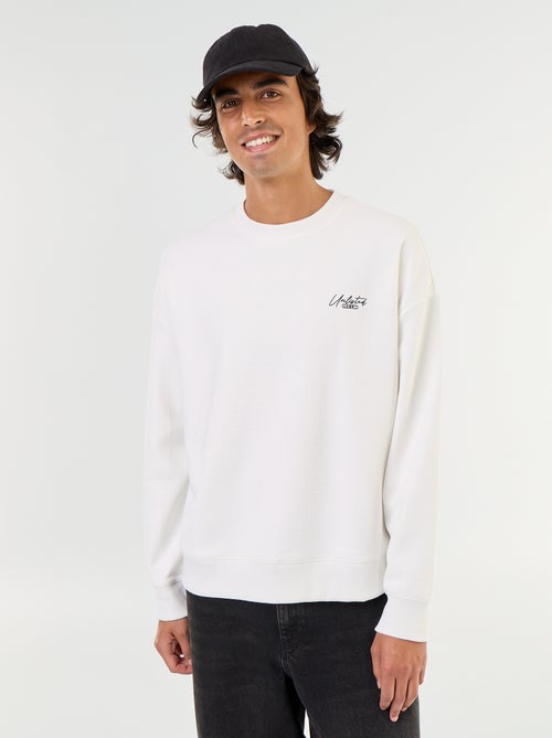 Camisola de gola redonda em malha piqué - Kiabi