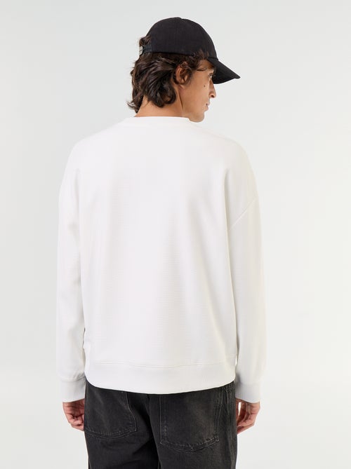 Camisola de gola redonda em malha piqué - Kiabi