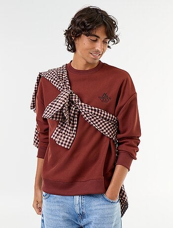 Camisola de gola redonda em malha piqué