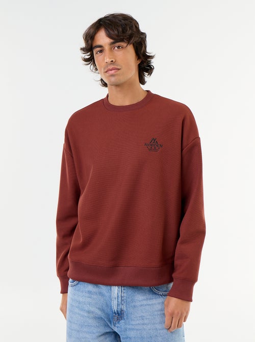 Camisola de gola redonda em malha piqué - Kiabi