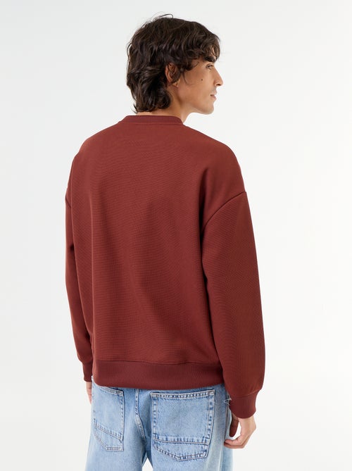 Camisola de gola redonda em malha piqué - Kiabi