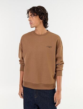 Camisola de gola redonda em malha piqué