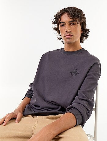 Camisola de gola redonda em malha piqué