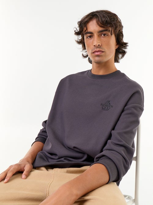 Camisola de gola redonda em malha piqué - Kiabi