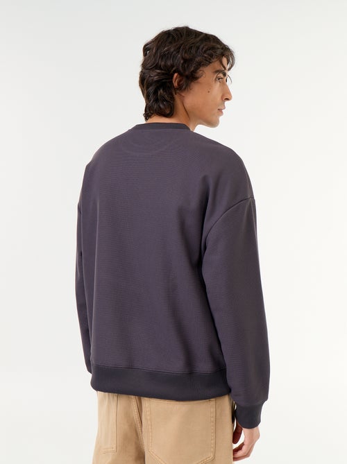 Camisola de gola redonda em malha piqué - Kiabi