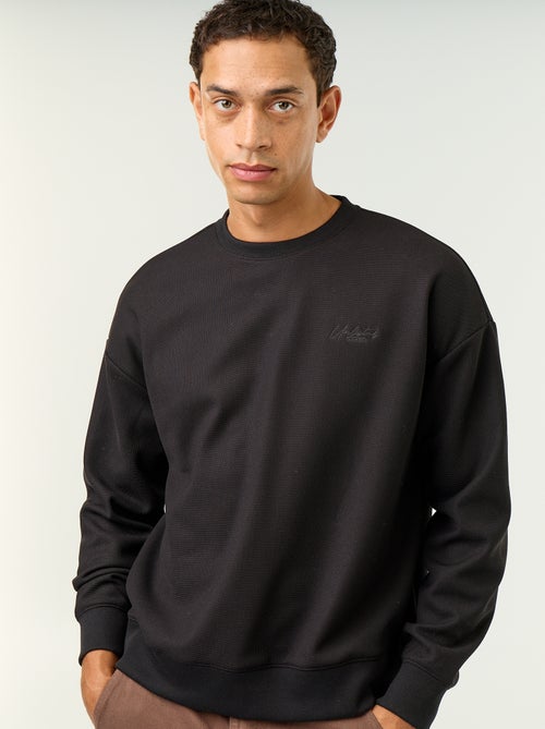 Camisola de gola redonda em malha piqué - Kiabi Camisola de gola redonda em malha piqué - Kiabi
