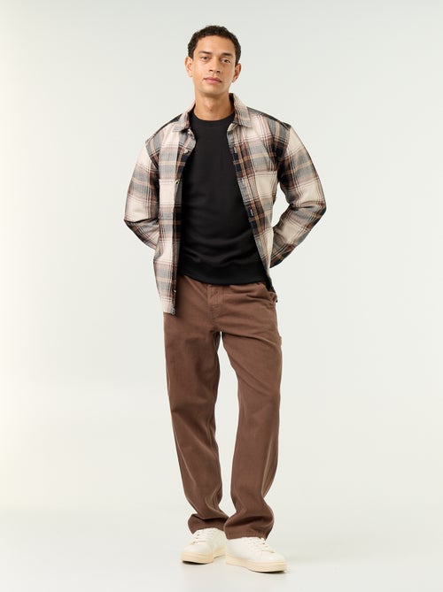 Camisola de gola redonda em malha piqué - Kiabi Camisola de gola redonda em malha piqué - Kiabi
