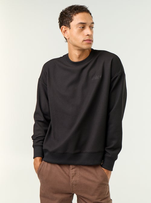 Camisola de gola redonda em malha piqué - Kiabi Camisola de gola redonda em malha piqué - Kiabi