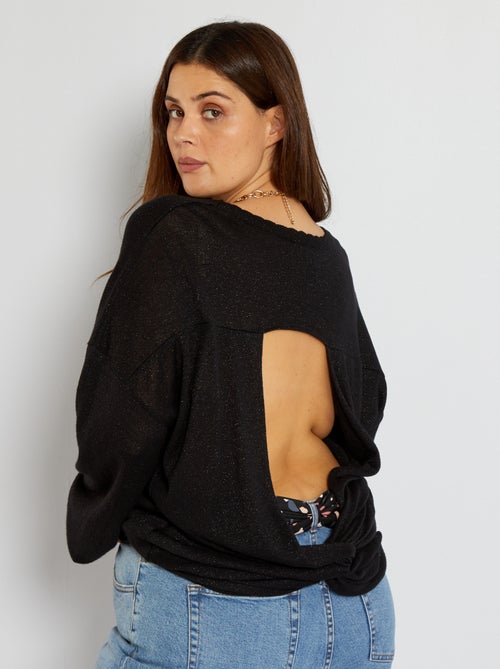 Camisola de gola redonda em malha - Kiabi