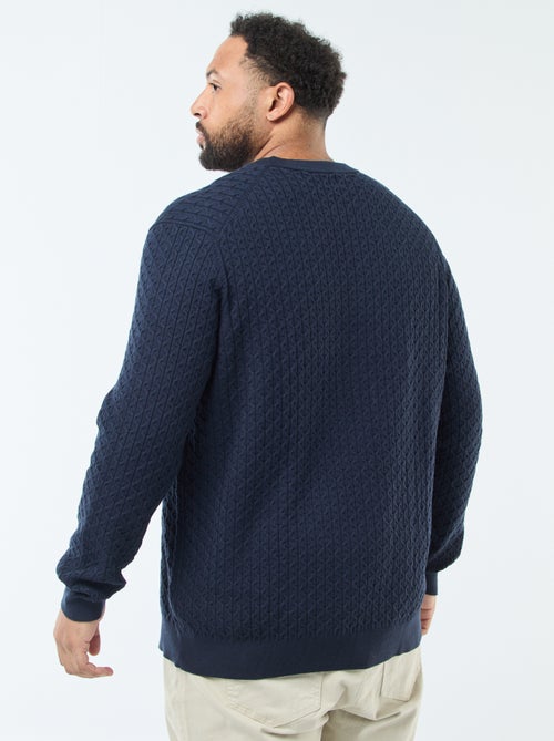 Camisola de gola redonda em malha torcida - Kiabi