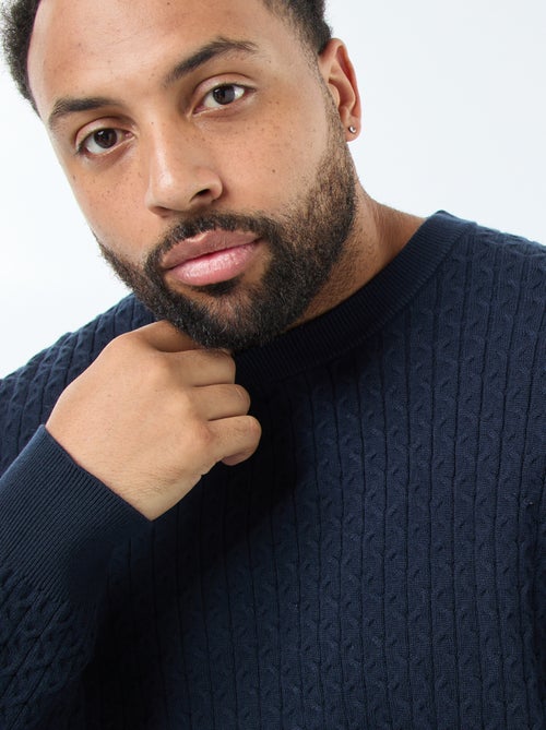 Camisola de gola redonda em malha torcida - Kiabi