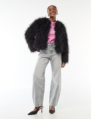 Camisola de gola redonda em mohair lisa