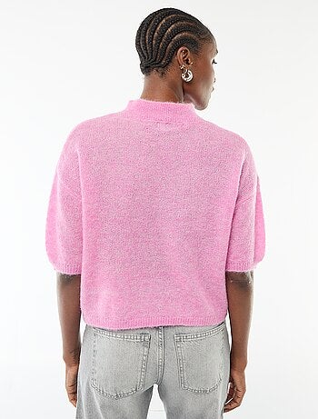 Camisola de gola redonda em mohair lisa