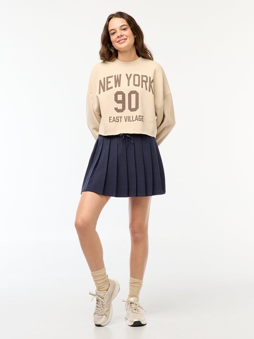 Camisola de gola redonda em moletom - Kiabi